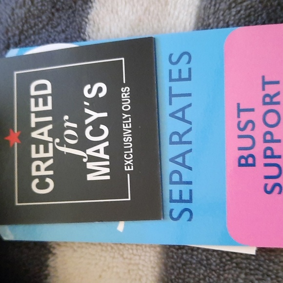 Macy's Swim Solutions NWT Black Triple Lace Tankini Wide Straps Top Size 18 - Picture 7 of 12